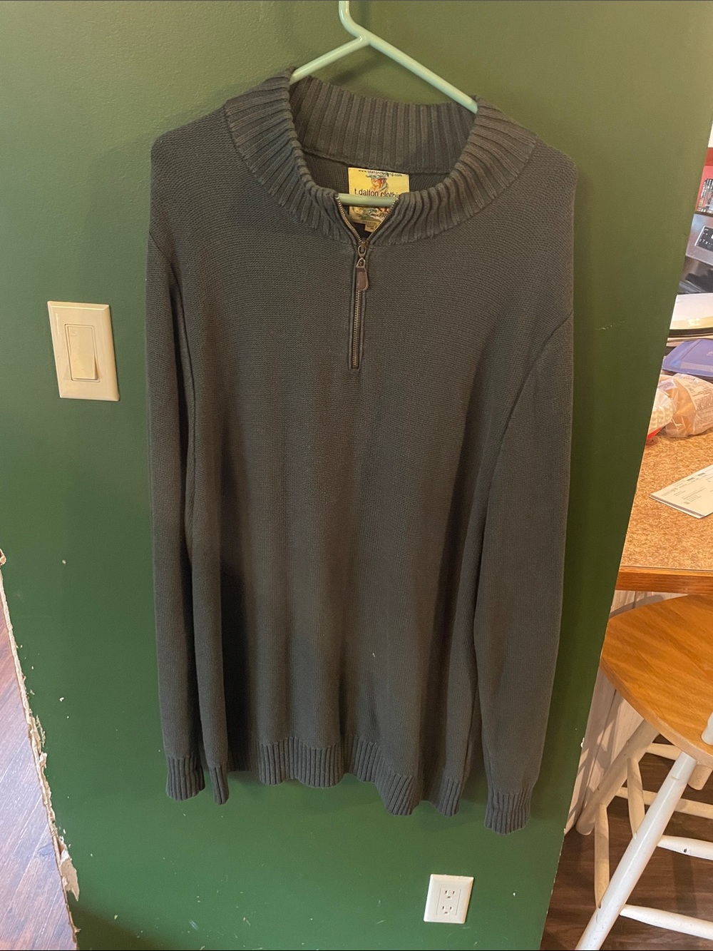 Vintage T. Dalton Clothing 1/4 Zip pullover sweater long sleeve green - Picture 1 of 3